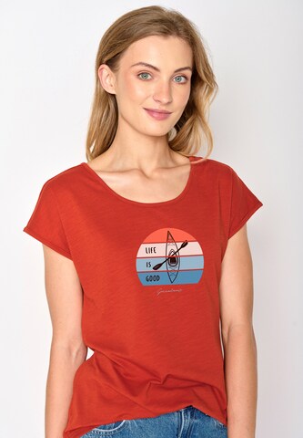 T-shirt 'Nature Good Life' GREENBOMB en rouge