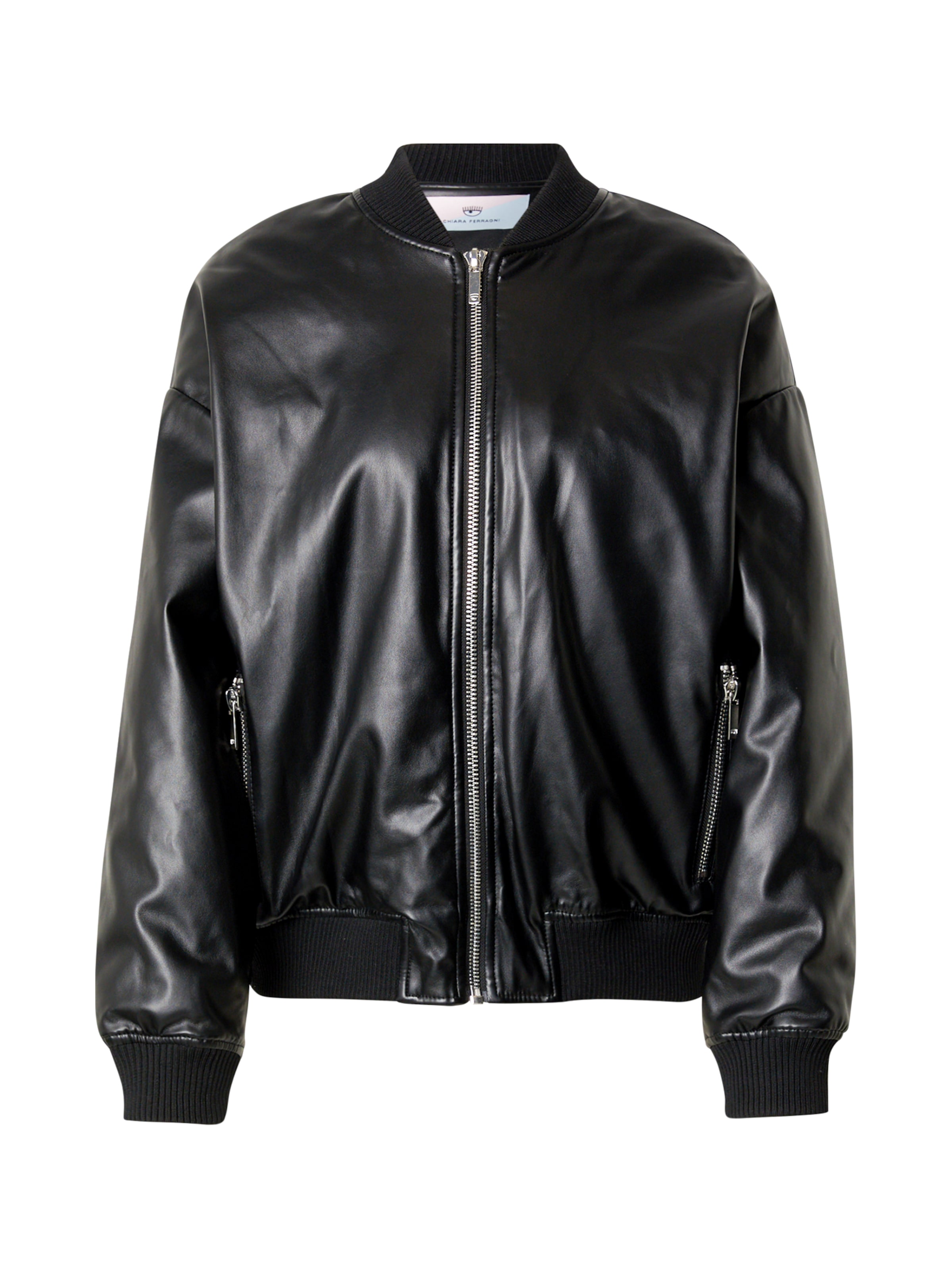 Chiara Ferragni Přechodná bunda 'GIUBBOTTERIA' – černá: přední strana