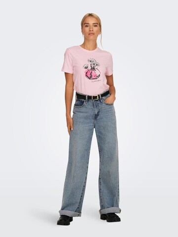 Tricou 'KITA' de la ONLY pe roz