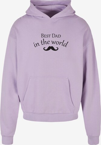 Sweat-shirt 'Fathers Day - Best Dad In The World 2' Merchcode en violet : devant