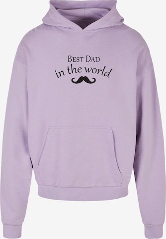 Sweat-shirt 'Fathers Day - Best Dad In The World 2' Merchcode en violet : devant