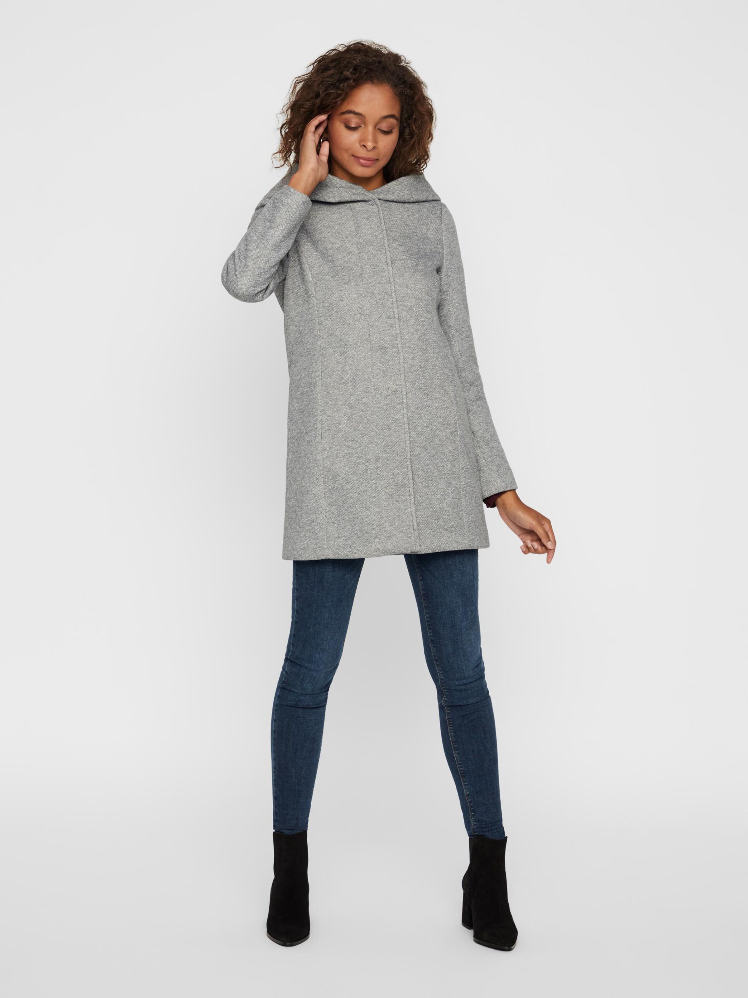 VERO MODA Between Seasons Coat Done in Mottled Grey ABOUT YOU