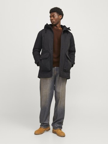 JACK & JONES Winter parka in Black