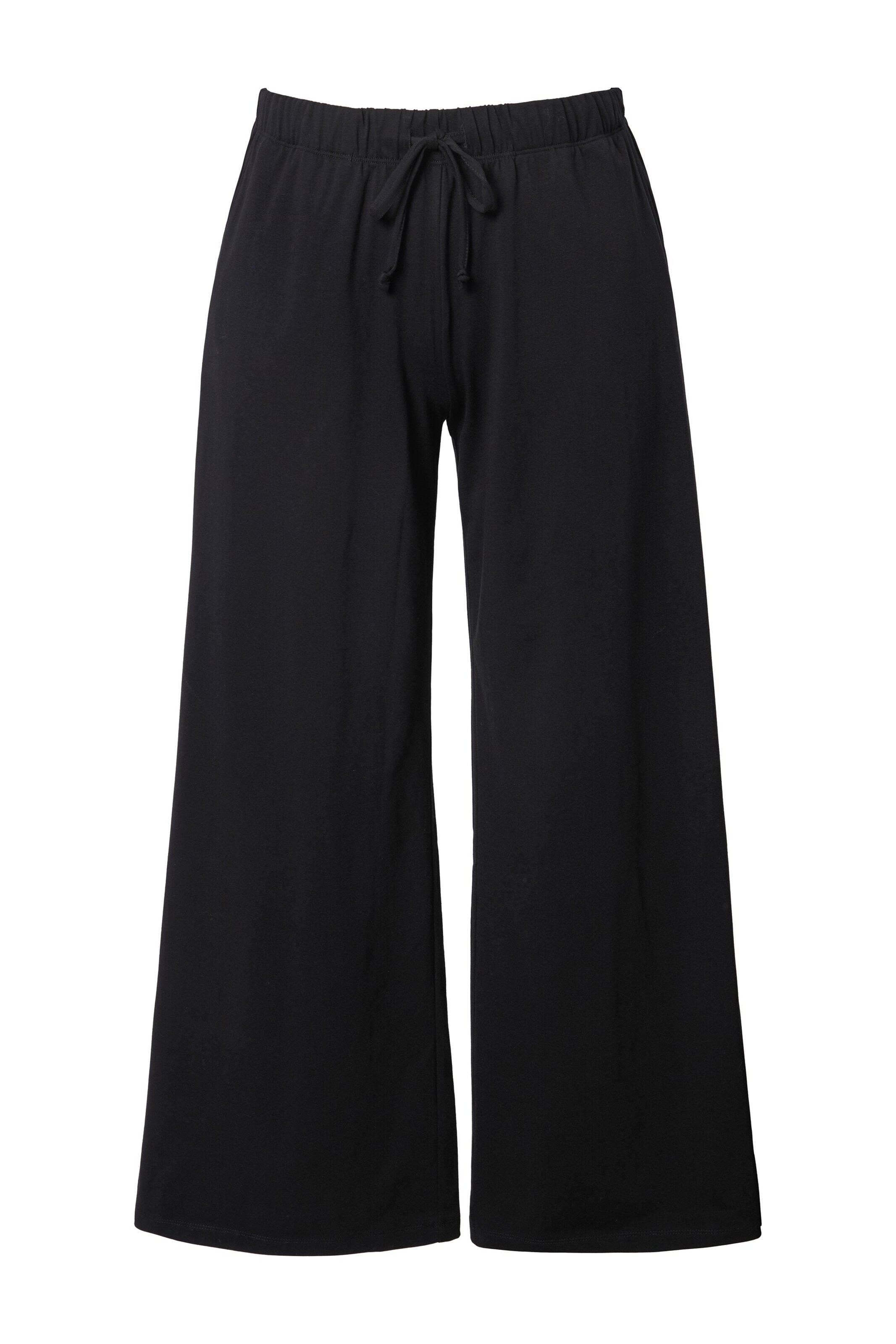 Ulla Popken Wide leg Broek in Zwart: voorkant