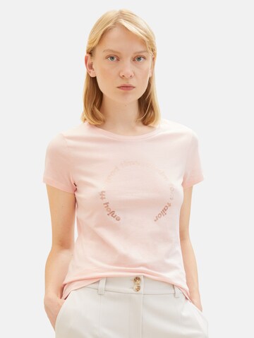 TOM TAILOR DENIM T-Shirt in Pink: Vorderseite