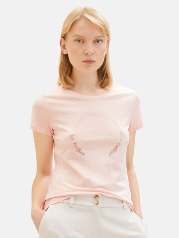 T-shirt TOM TAILOR DENIM en rose : devant