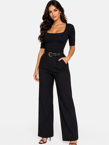 melns PANTHEROAR T-Krekls 'Caro Neck Short Sleeve Top'
