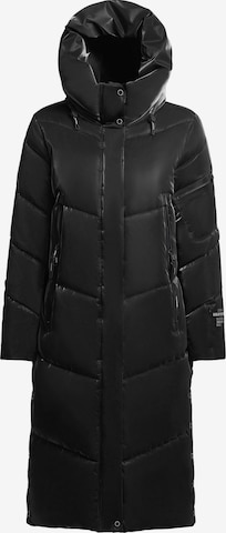 khujo Winter Coat 'Pulset Shiny' in Black: front
