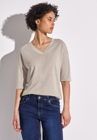 STREET ONE V-Neck T-Shirt in Beige: Vorderseite
