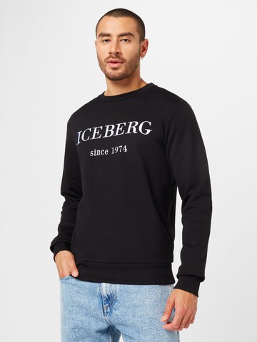 ICEBERG Sweatshirt in Zwart: voorkant