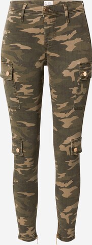 Skinny Pantalon cargo 'Amelie' River Island en vert : devant