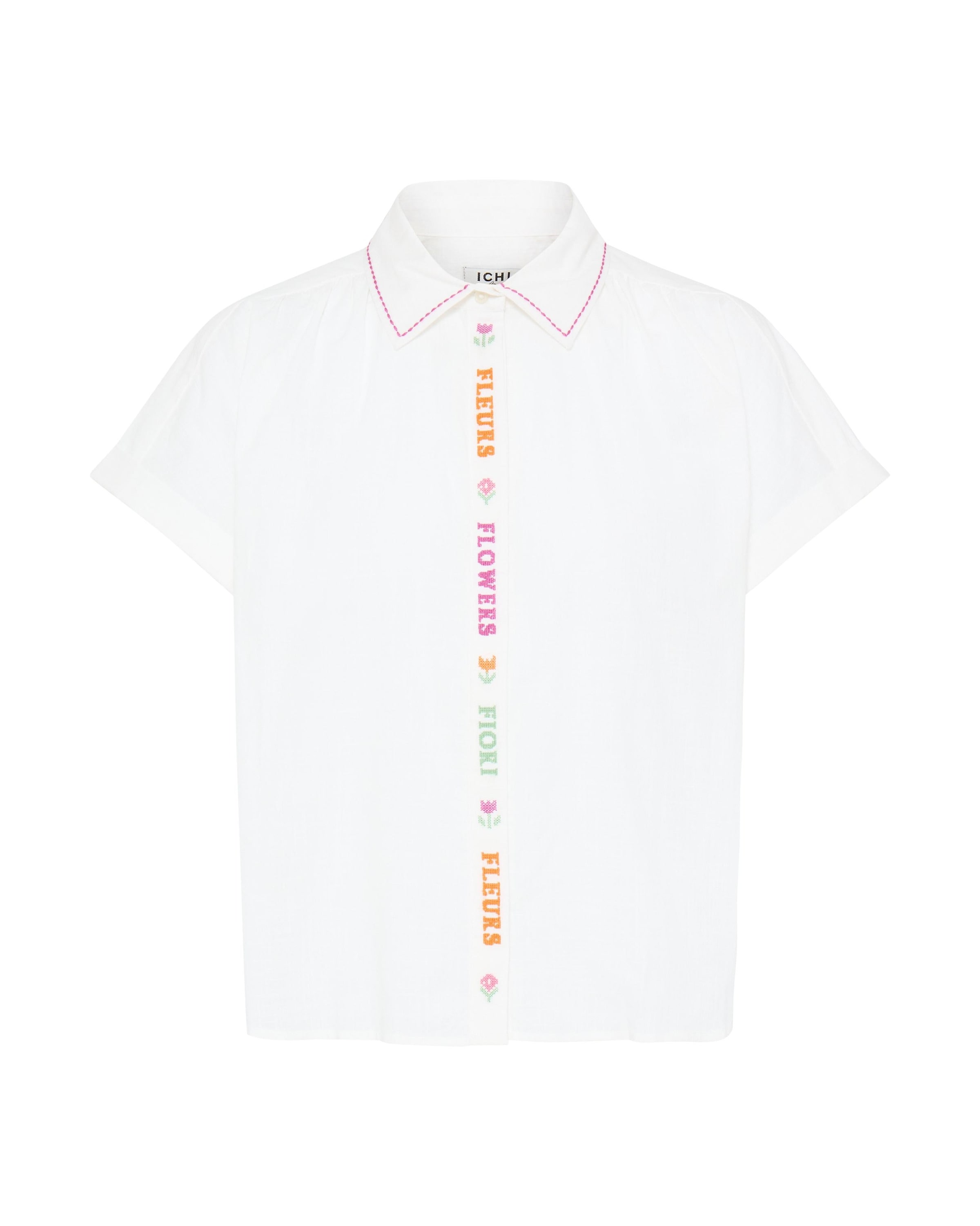 ICHI Shirt in Wit: voorkant