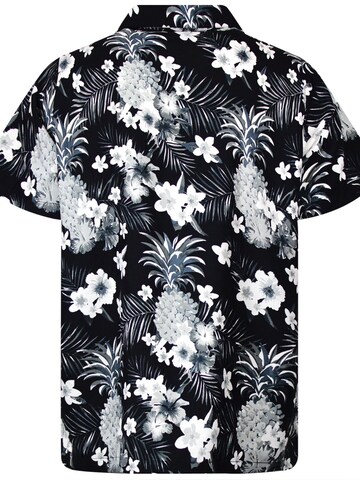 King Kameha Regular Fit Hemd 'Pineapple Flowers' in Grau