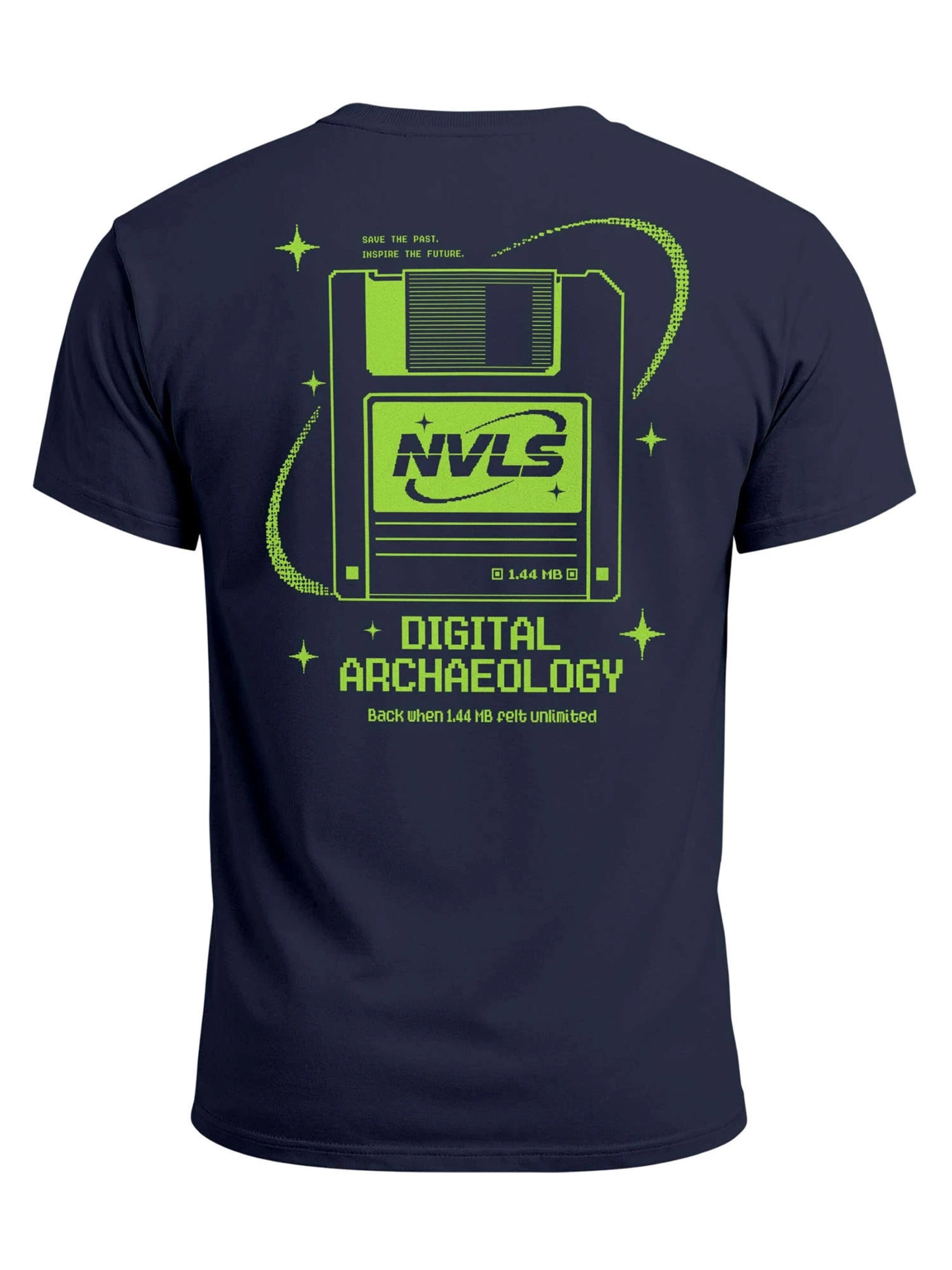 Neverless Shirt 'Digital Archaeology' in Blue: front