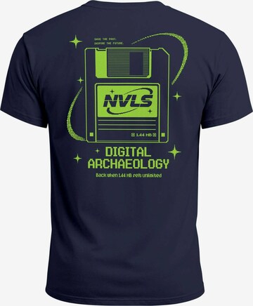 Neverless Shirt 'Digital Archaeology' in Blue: front
