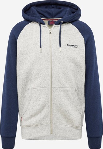 Superdry Zip-Up Hoodie 'Essential' in Blue: front