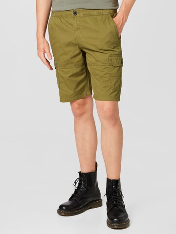 Regular Pantalon cargo TOM TAILOR en vert : devant