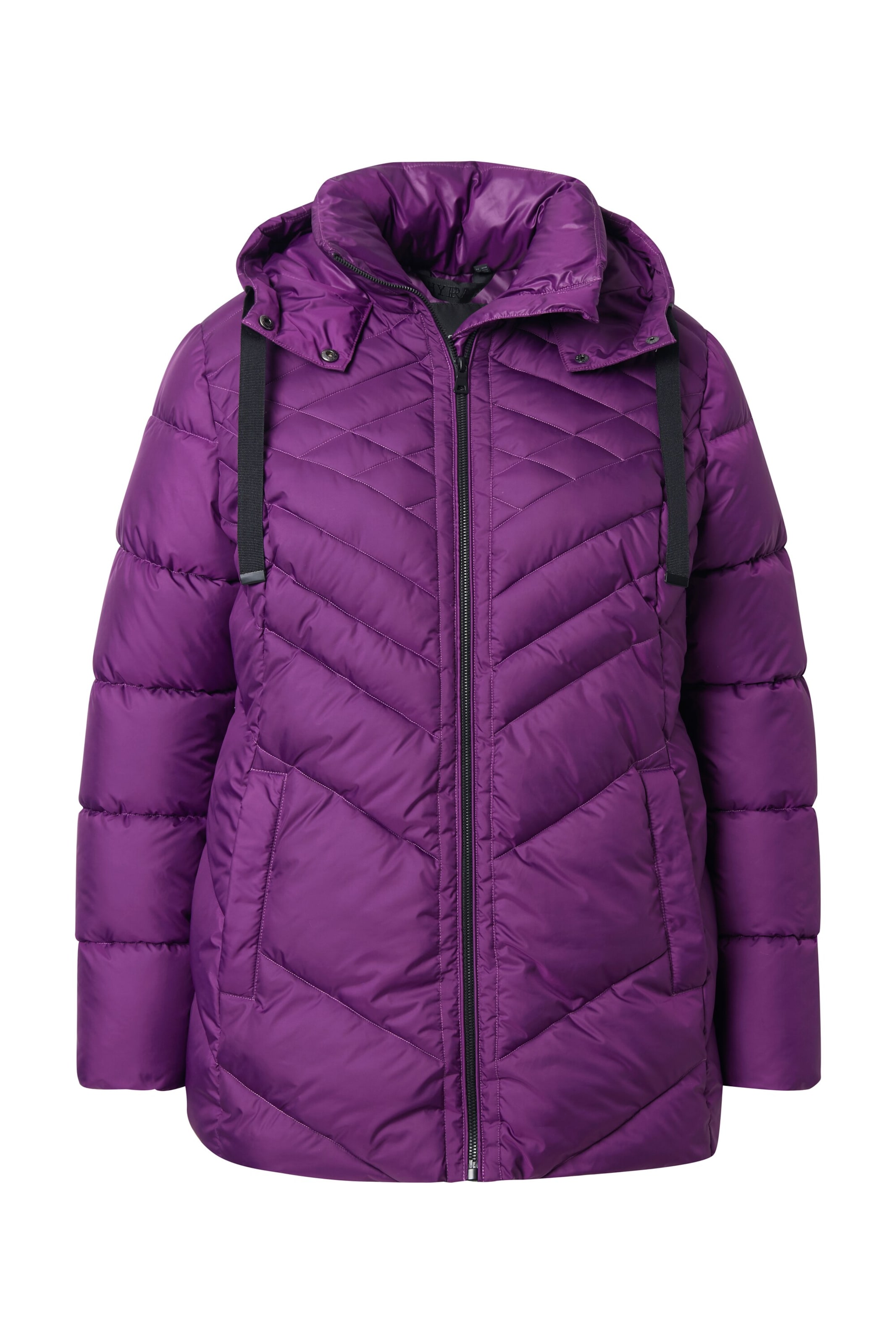 Ulla Popken Winterjas in Lila: voorkant