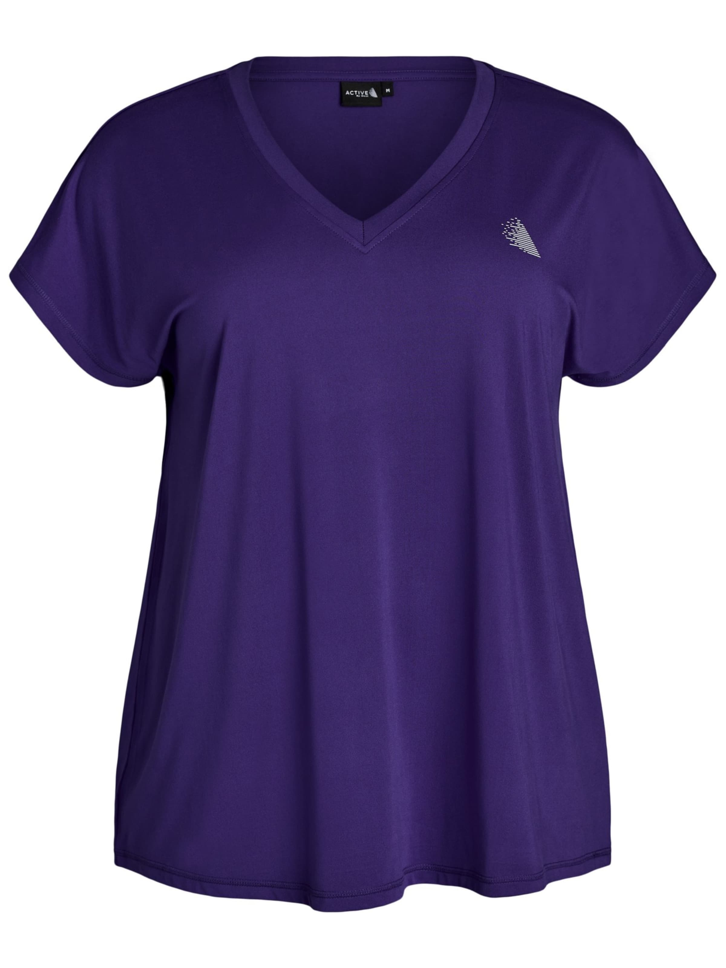 Active by Zizzi Funktionsshirt 'ABASIC' in Lila: Vorderseite