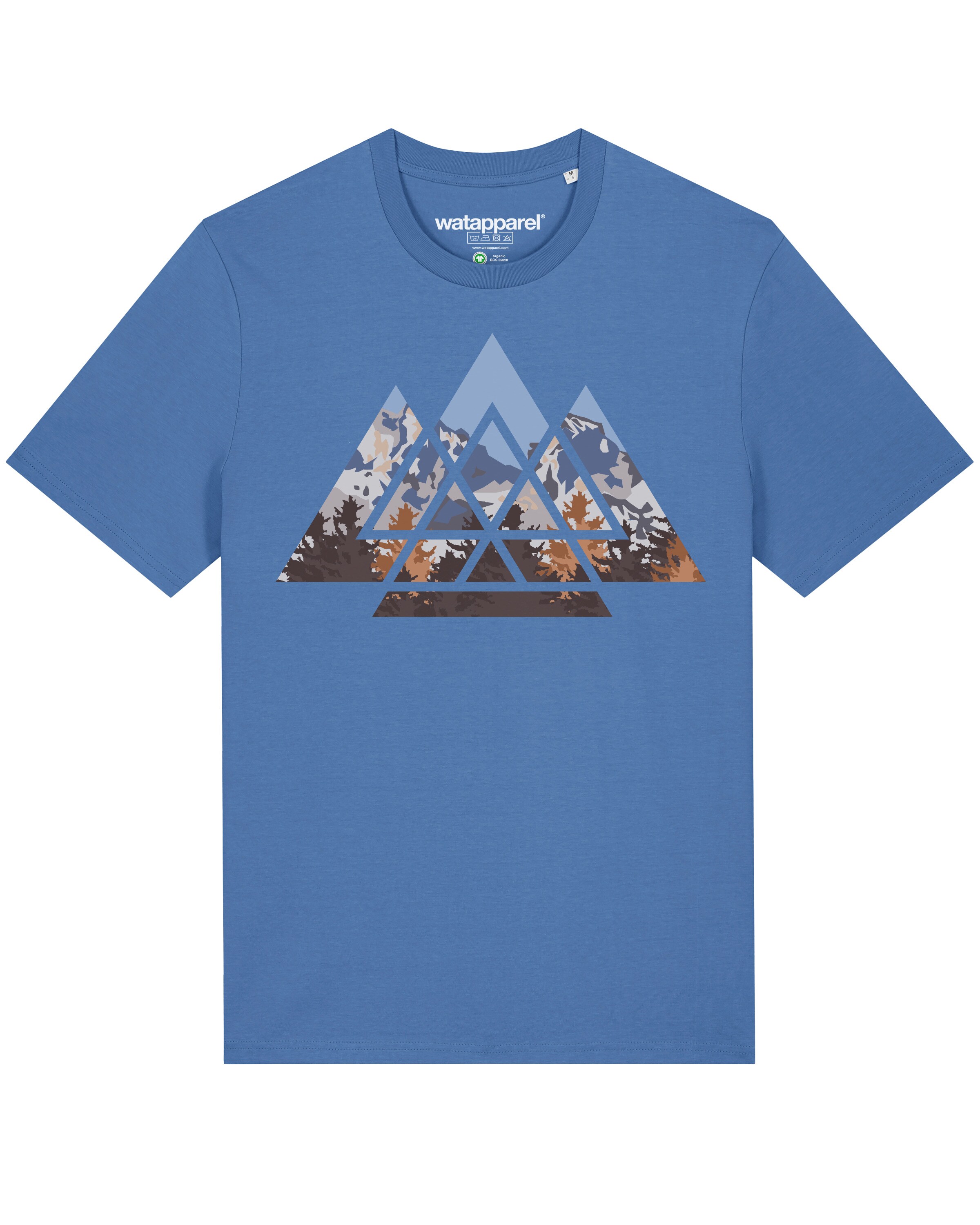 Watapparel Shirt 'Geometric Landscape' in Blauw: voorkant