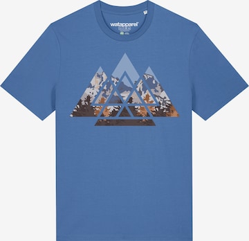 Watapparel Shirt 'Geometric Landscape' in Blau: Vorderseite