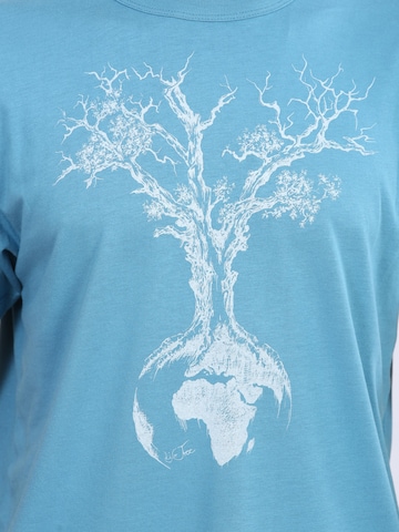 Life-Tree Shirt 'Fairwear Bambus Weltenbaum' in Blue