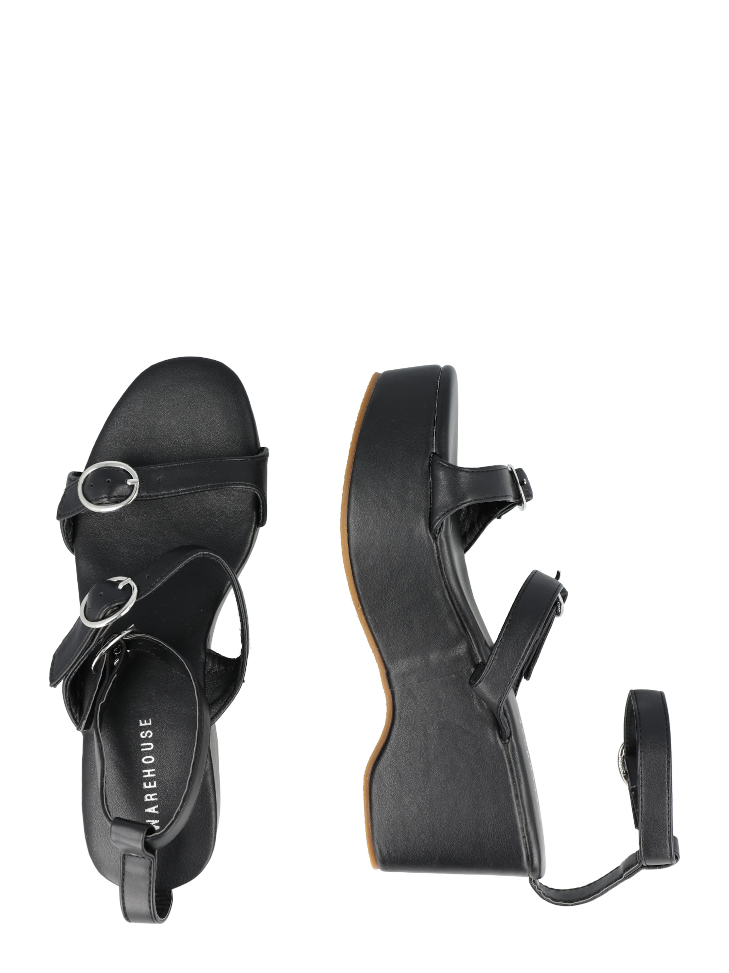 Warehouse Босоножки с ремешком в Черный
