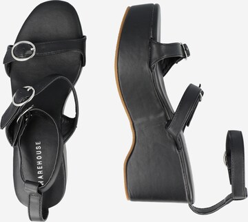 Warehouse Strap sandal in Black