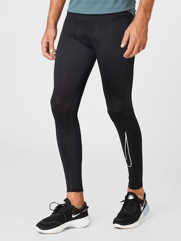 NIKE Skinny Sporthose in Schwarz: Vorderseite