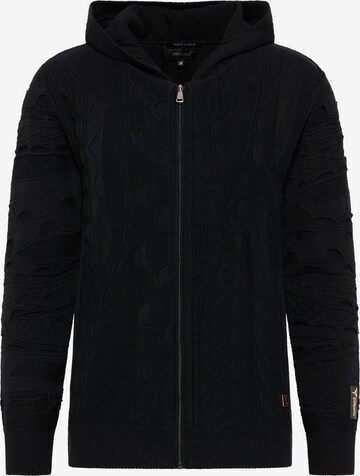 Carlo Colucci Knit Cardigan in Black: front