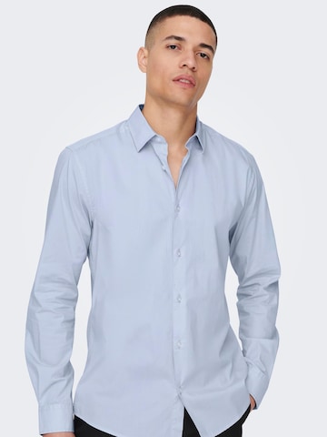 mėlyna Only & Sons Priglundantis modelis Marškiniai 'Andy'