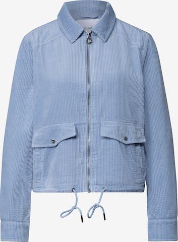 STREET ONE Cordjacke mit Hemdkragen und Zipper in Blau: Vorderseite