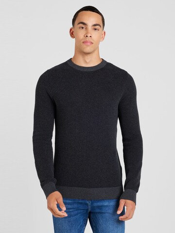 JACK & JONES Sweater 'JJEGlobe' in Grey: front