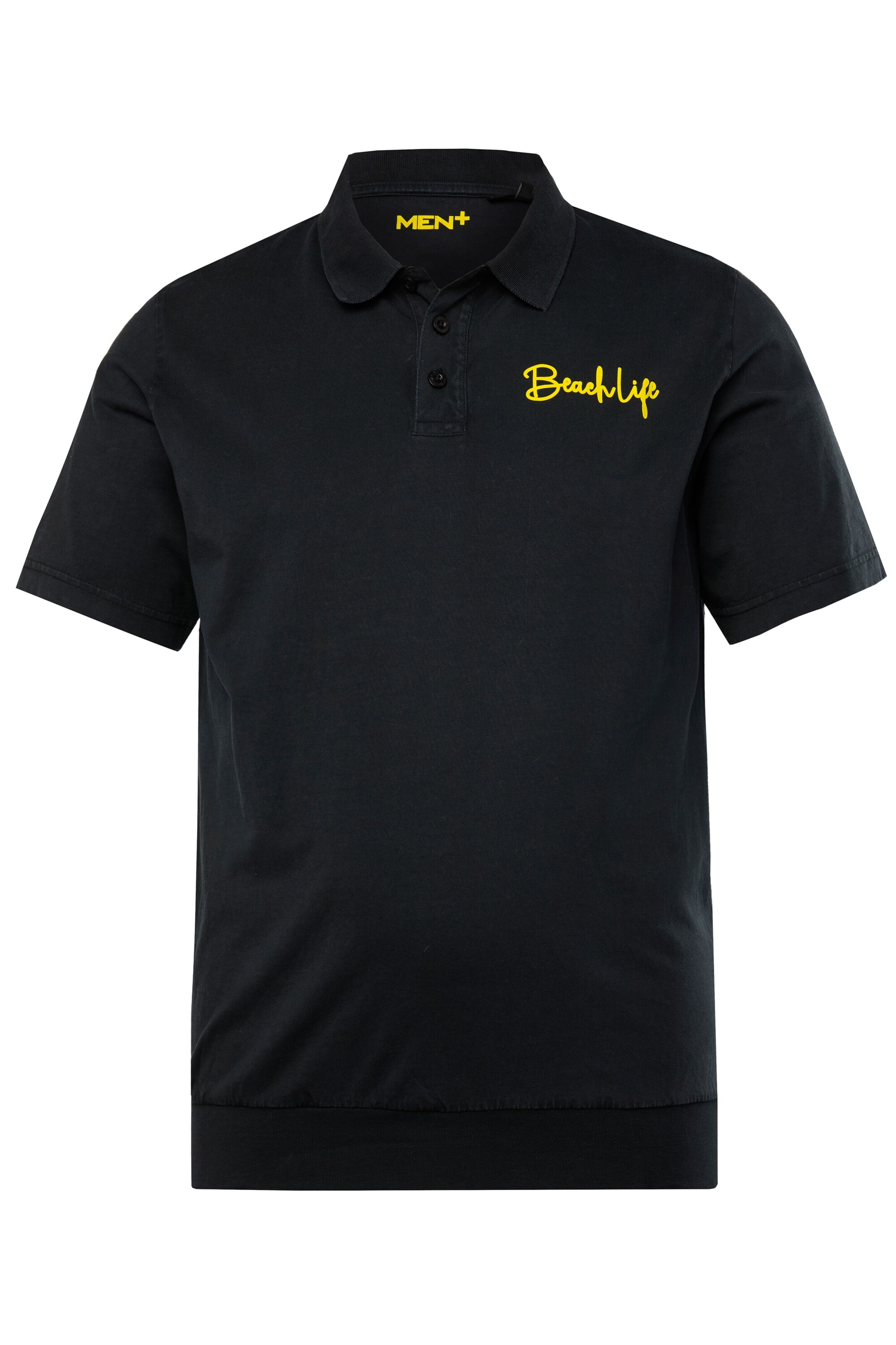 Men Plus Shirt in Zwart: voorkant