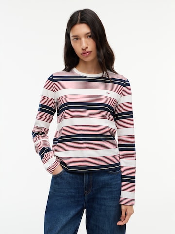 Tommy Jeans Тениска 'ESS' в бяло: отпред