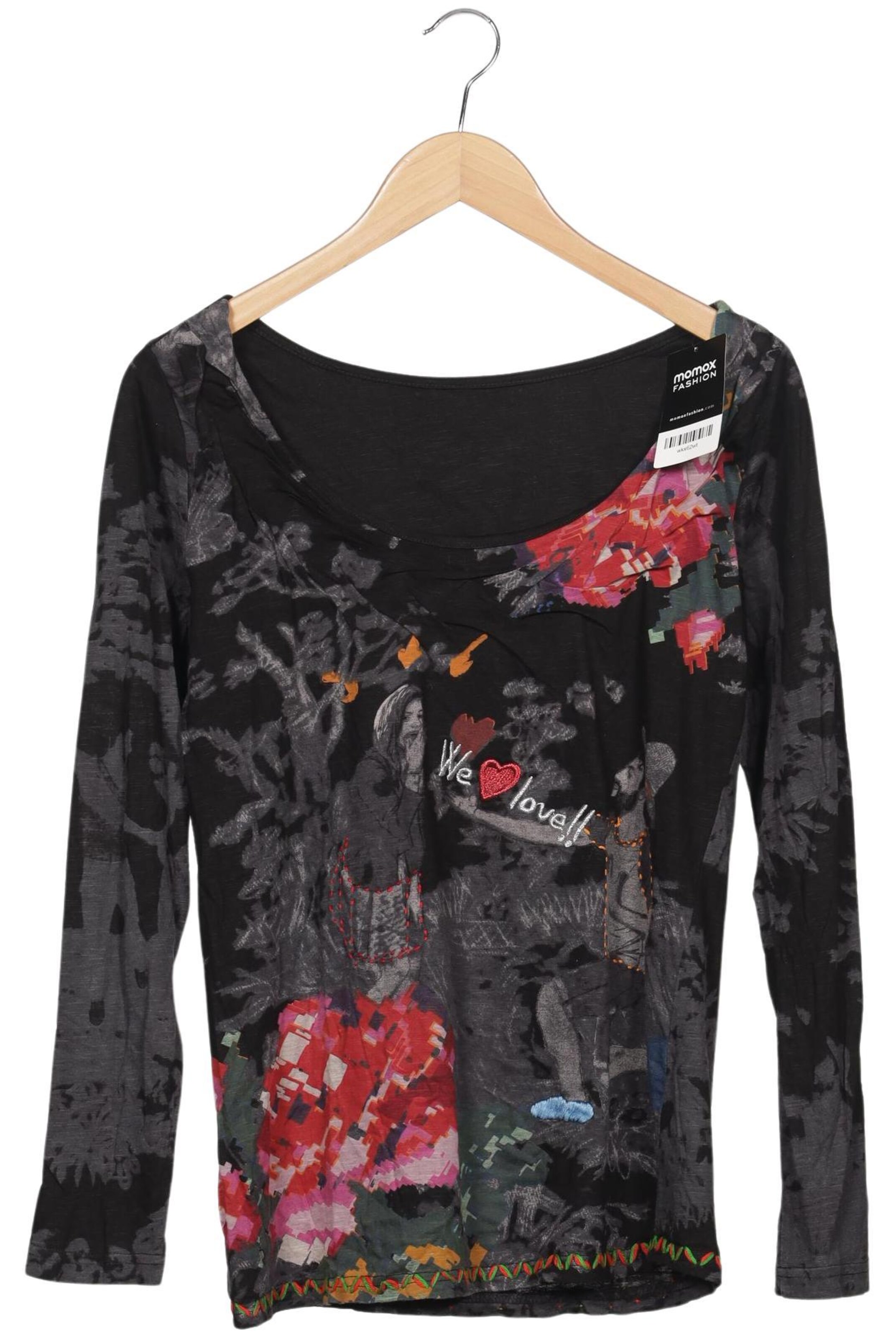 Desigual Langarmshirt L in Schwarz: Vorderseite