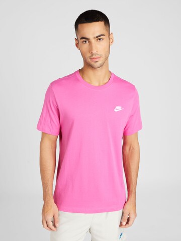 Nike Sportswear Средняя посадка Футболка 'Club' в Ярко-розовый: спереди