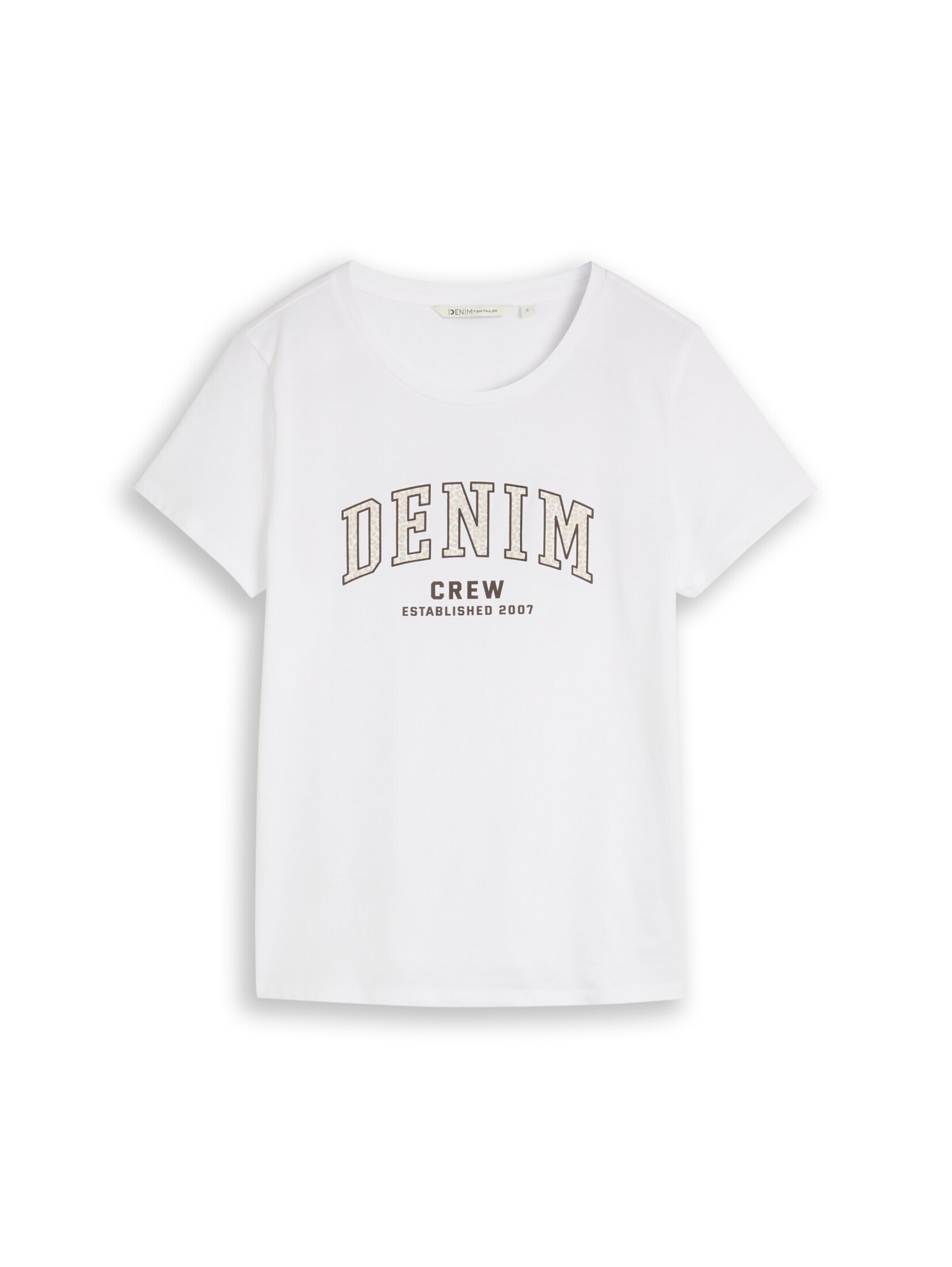 T-shirt TOM TAILOR DENIM en blanc : devant