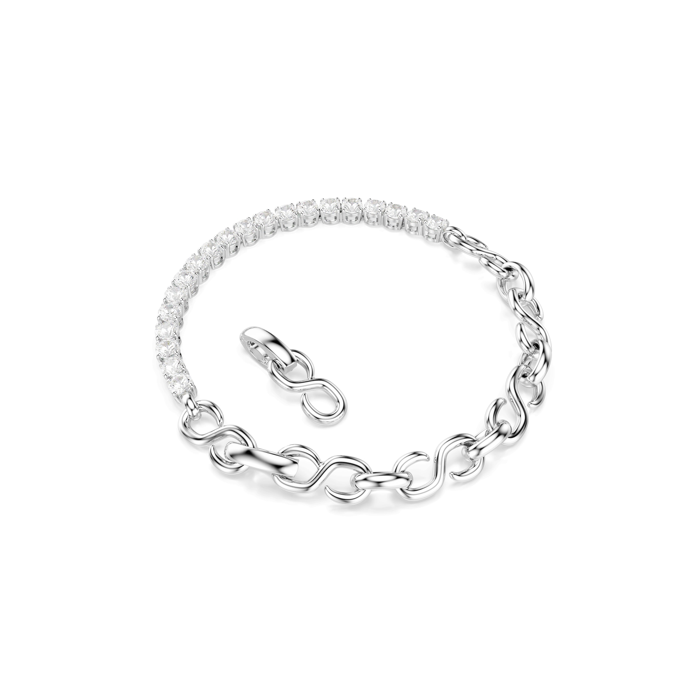 Brățară 'MATRIX' pe One Size Swarovski pe argintiu, Vizualizare produs