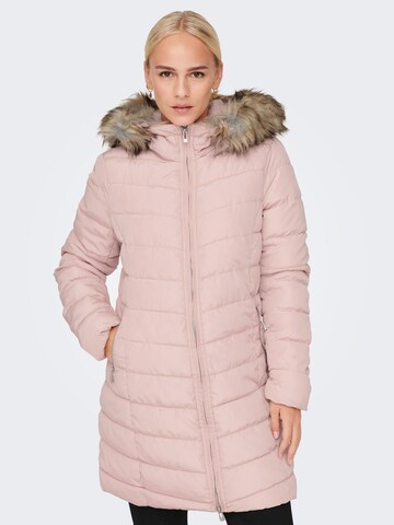 ONLY Winter coat in Pink: front