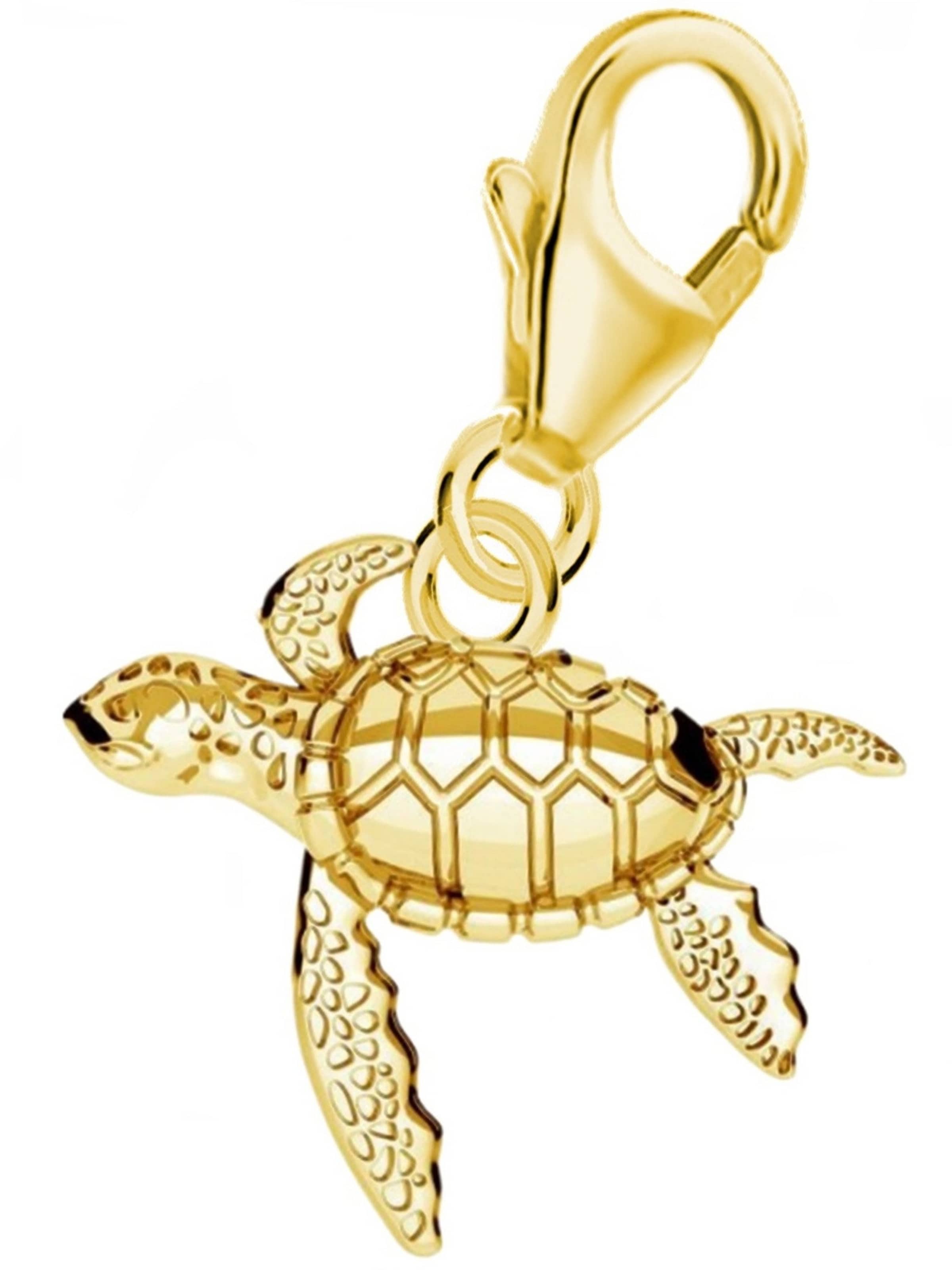 Goldene Hufeisen Pendant 'Schildkröte' in Gold: front