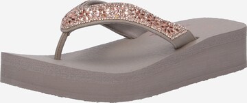 SKECHERS T-bar sandals 'VINYASA' in Grey: front