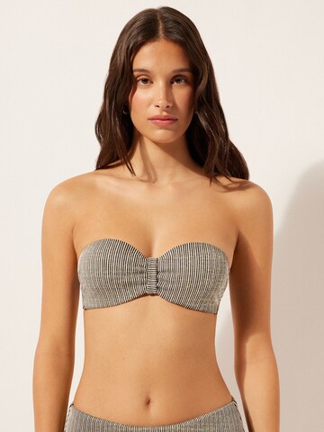 CALZEDONIA Bandeau Bikini Top in Black: front