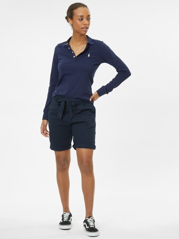 MORE & MORE Regular Pleat-Front Pants in Blue