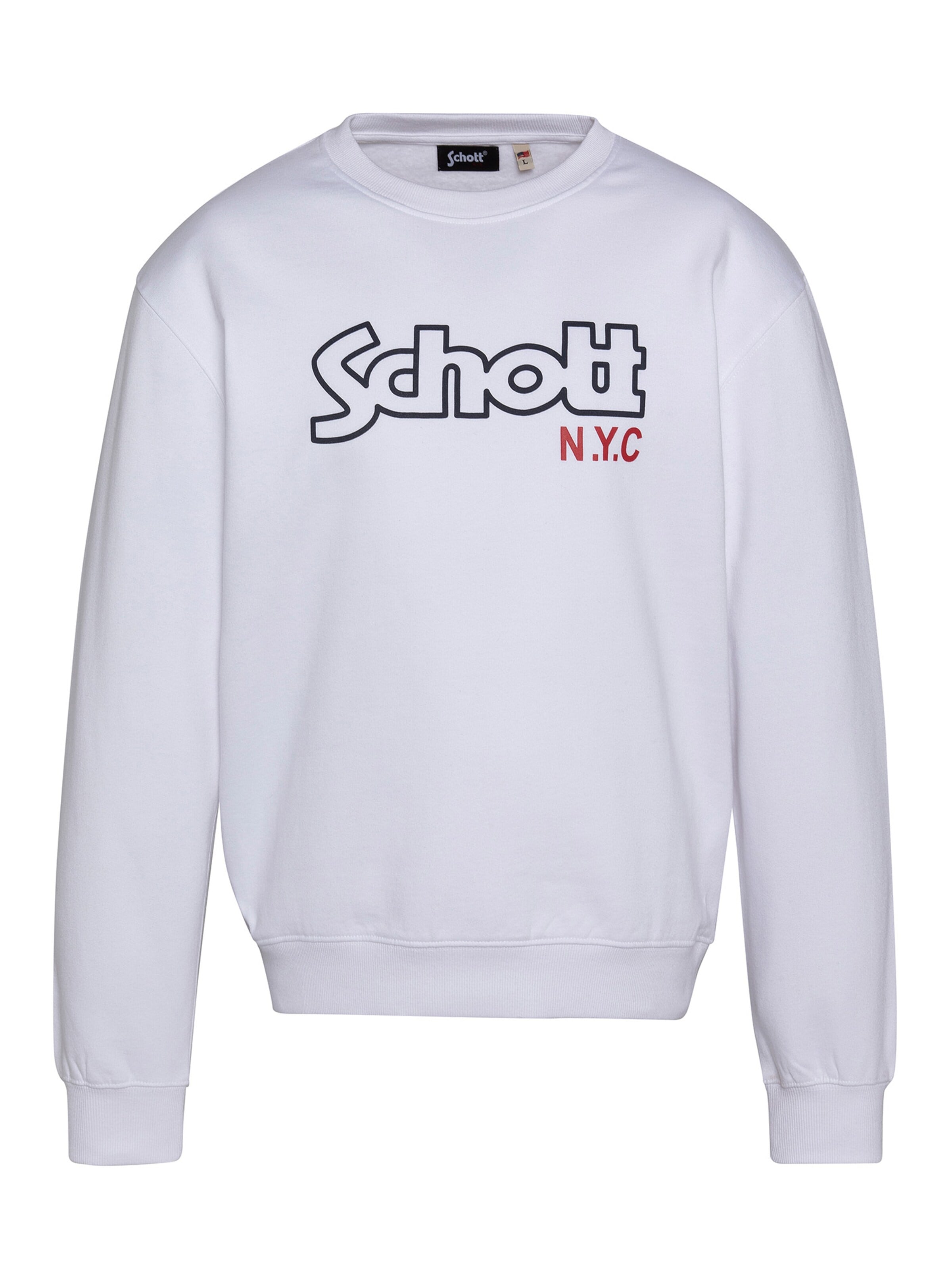 Sweat-shirt Schott NYC en blanc : devant