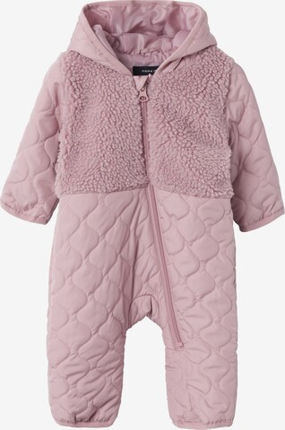 NAME IT Dungarees 'MEMBER' in Pink: front