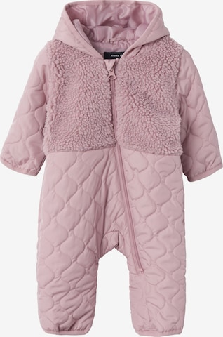 NAME IT Dungarees 'MEMBER' in Pink: front