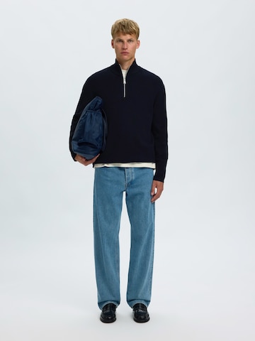 SELECTED - Jersey 'TELLER' en azul