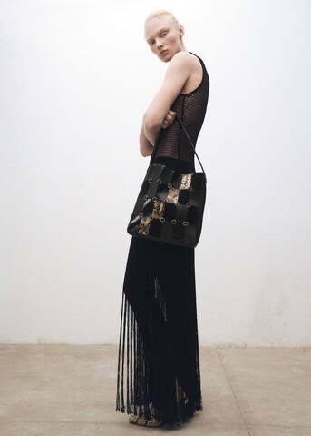 MANGO Shoulder Bag 'Min Patch' in Black