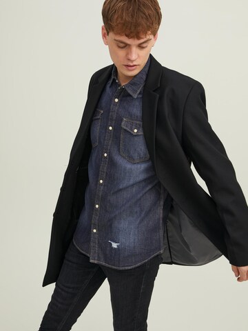 JACK & JONES Slim fit Button Up Shirt 'SHERIDAN' in Blue